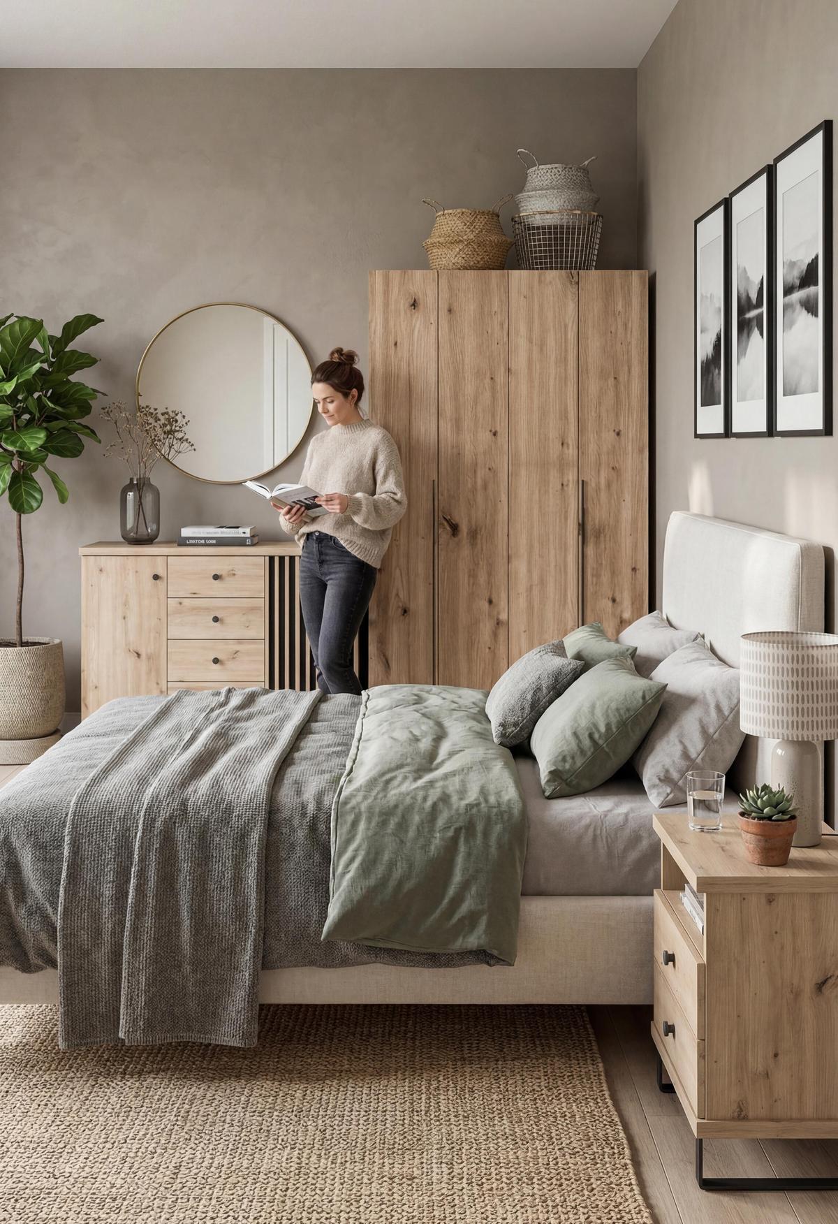 FALTTÜRENSCHRANK Omodeo 170 cm breit in Artisan-Eiche – mit WingLine-Falttüren - Eiche Artisan, Holzwerkstoff (170/240/58cm) - AX Living