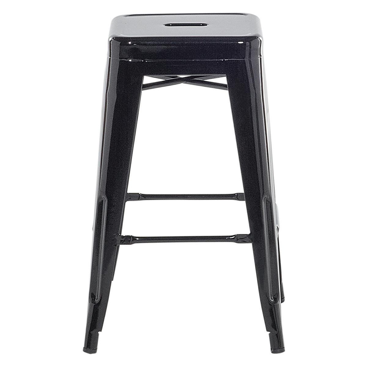 HOCKER 2er-Set Metall Schwarz Cabrillo - Schwarz, Metall (42/60/42cm) - Beliani