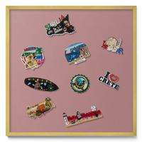 MAGNETTAFEL 50x50 cm Goldener Rahmen Pastellrosa - Magenta, Metall (50/50/0.4cm) - TULUP