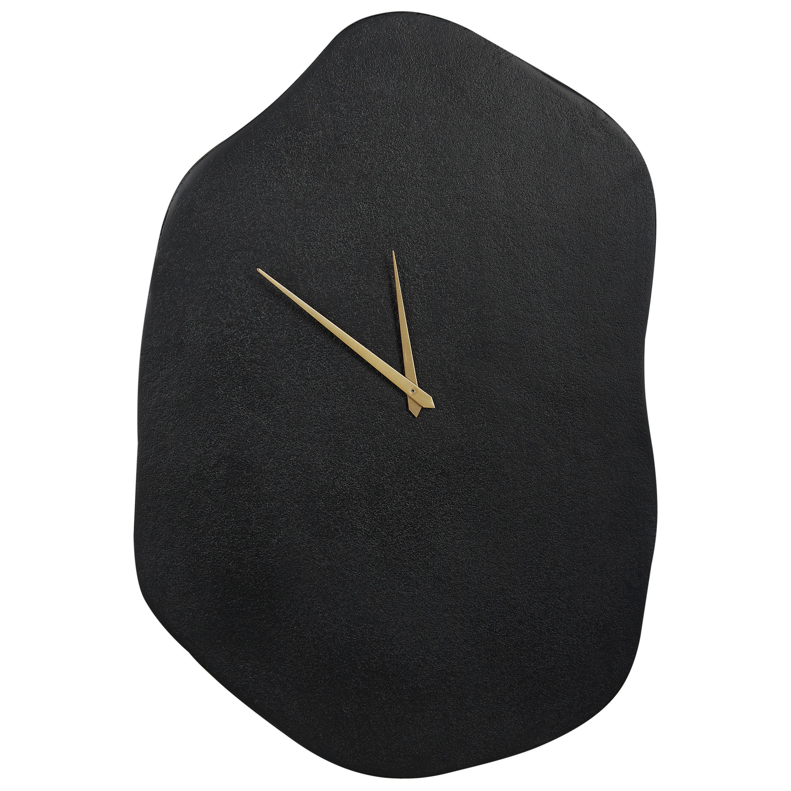 WANDUHR Aluminium schwarz Ganges - Schwarz, Metall (44/64/1cm) - Beliani