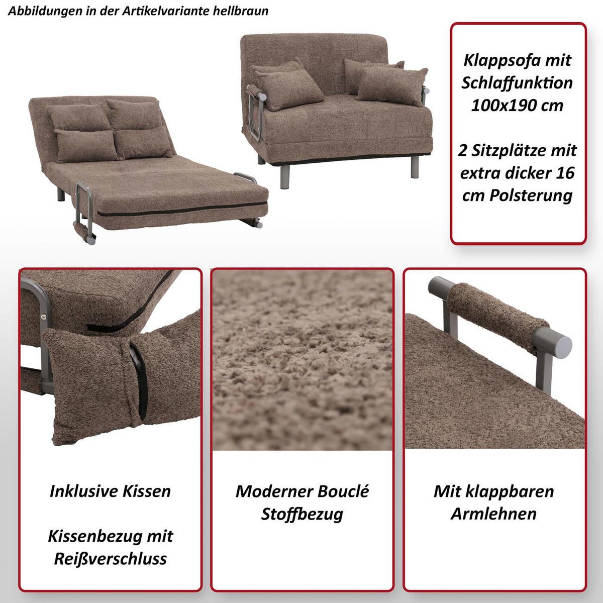 SCHLAFSESSEL Anthrazit - Anthrazit, Textil (105/80/190cm) - MCW