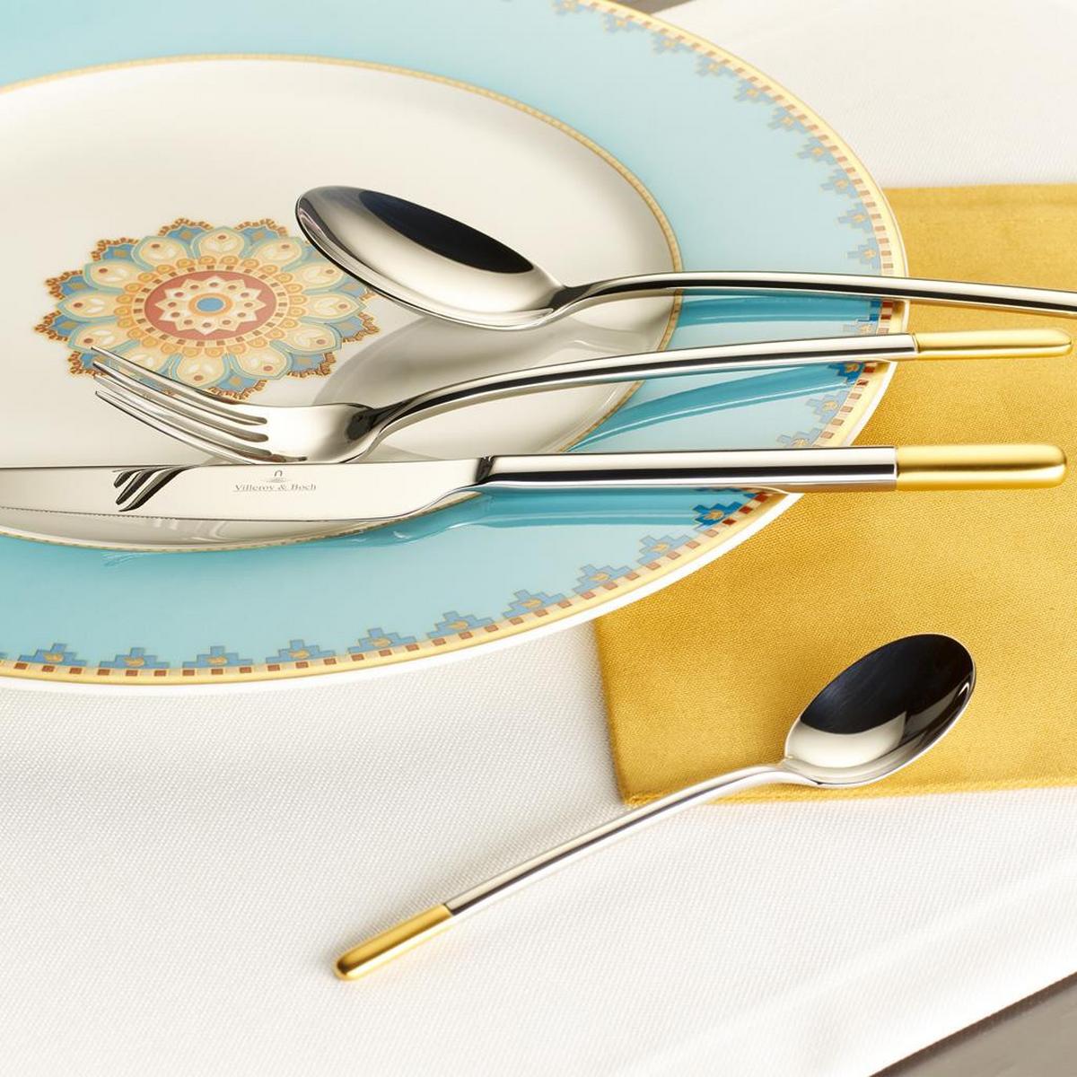 TAFELMESSER Ella teilvergoldet silber-gold 238 mm 6er Set - Silberfarben/Goldfarben, Metall (25cm) - Villeroy & Boch