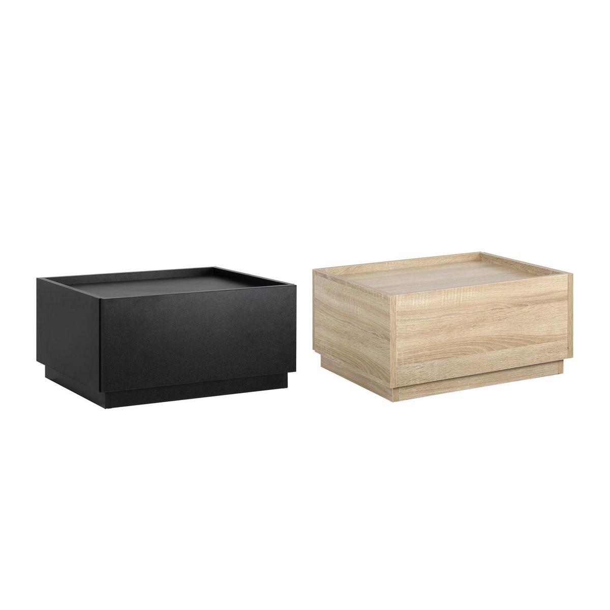 NACHTTISCH mit Schublade, Schwarz+Natur 50 x 40 x 47,5 cm - Schwarz, Holzwerkstoff (40/47.5/50cm) - HOMCOM