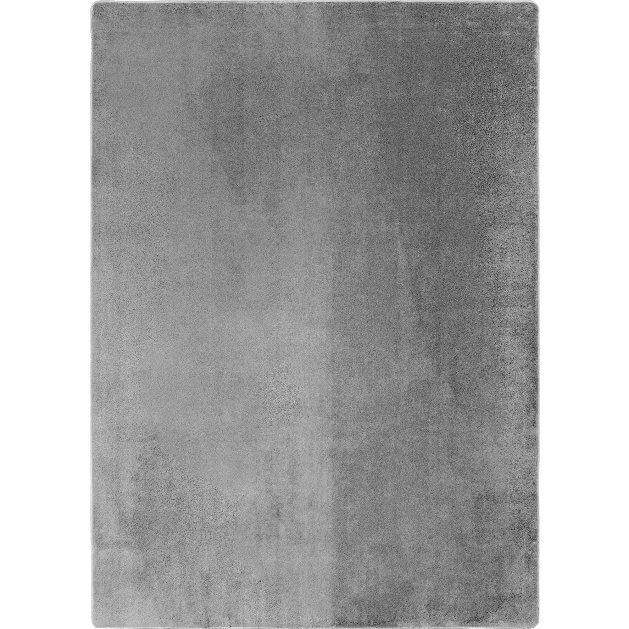 KURZFLORTEPPICH Waschbar ISAR, einfarbig, Silber, Ø 120 cm - Silberfarben, Textil (120/120cm) - KADIMA DESIGN