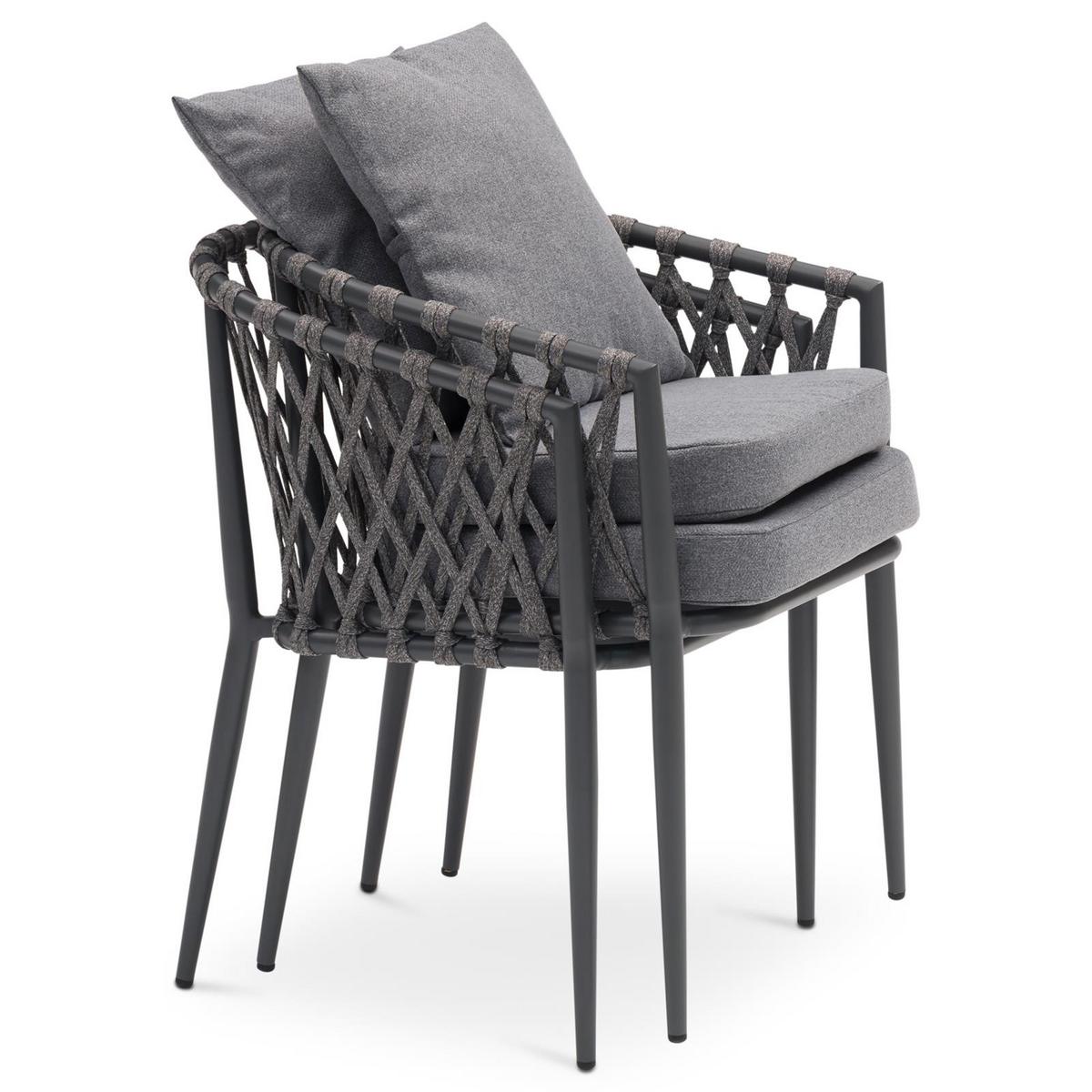 GARTENMÖBEL SET SUNNY 9er Set grau, schwarz - Grau, Metall - IDIMEX