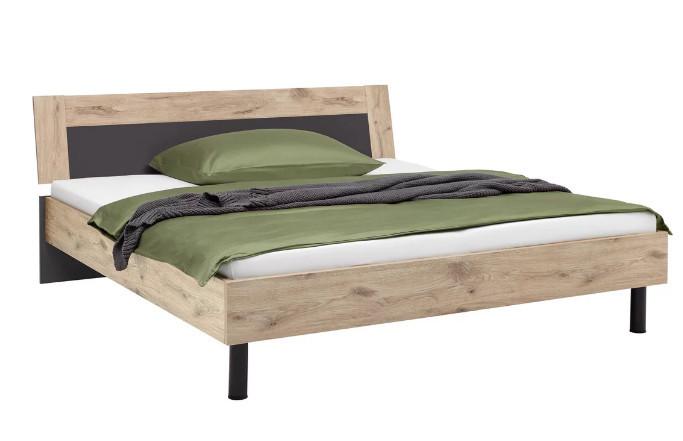 Bett Bergamo Graphit/Eichefarben