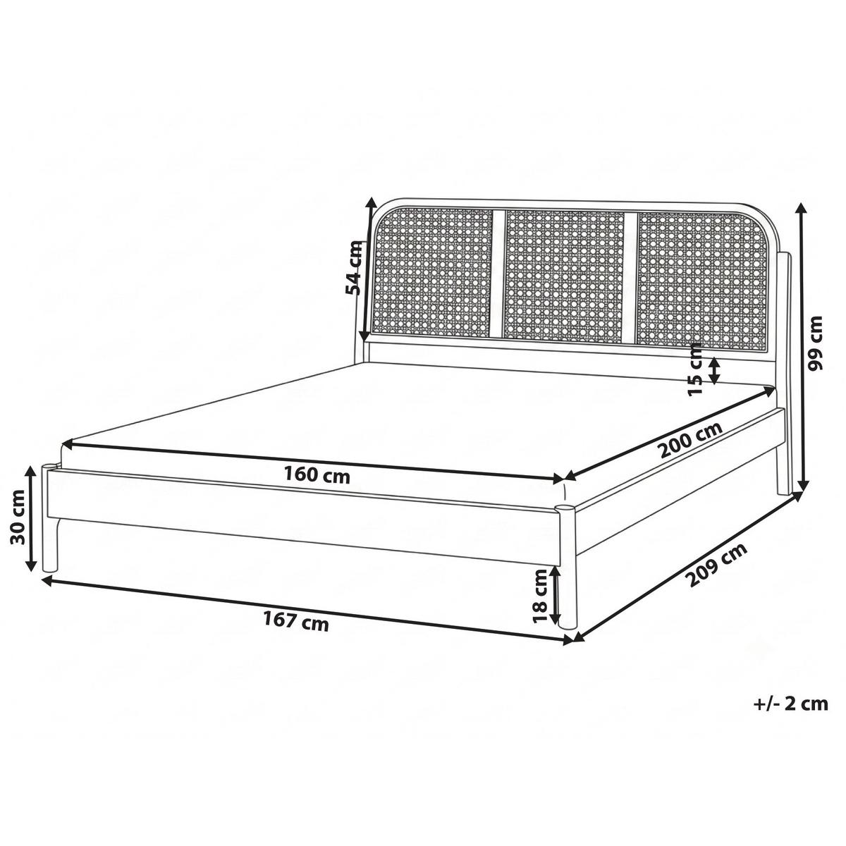 BETT mit Lattenrost 160/200 Kiefernholz Hellbraun Archail - Hellbraun, Holz (160/200cm) - Beliani