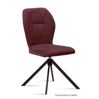 ESSZIMMERSTUHL drehbar (8er-Set) Denyse 51x92x60 Schwarz/Marsala - Brombeere/Schwarz, Kunststoff (60/92/51cm) - 58aufmkessel