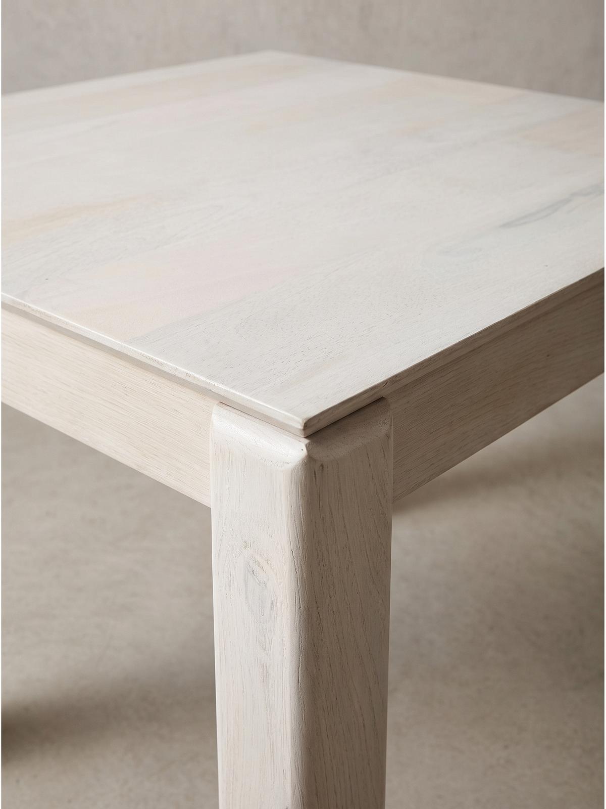 ESSTISCH CHARENTE, Mango Massivholz, Weiß-Mango, 80 x 80 x 75 cm - Weiß, Holz (80/80/75cm) - KADIMA DESIGN