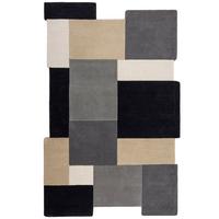 WOLLTEPPICH HALLEIN, geometrisch, Grau-Beige, 150 x 240 cm - Grau, Textil (150/240cm) - KADIMA DESIGN