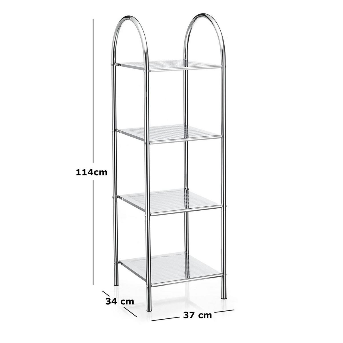 BADREGAL SECA chrom - Chromfarben, Metall (34/115/37cm) - CARO-Möbel