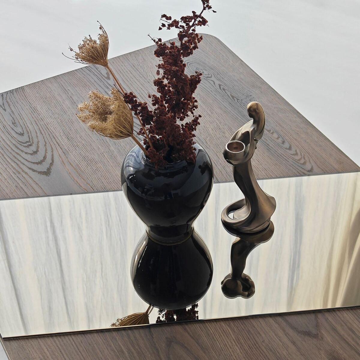 COUCHTISCH mit rechteckiger Spiegelplatte 100/60/40 cm - Naturfarben, Holzwerkstoff (7/60/40cm) - Calicosy
