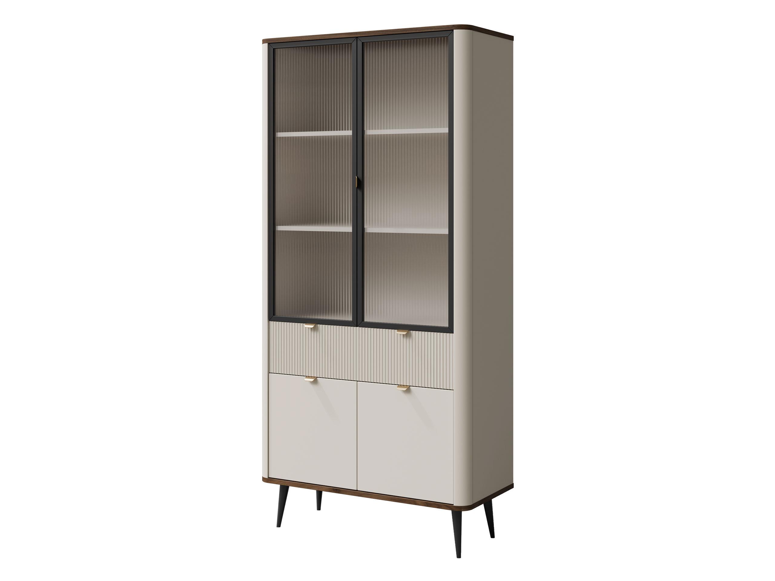 VITRINE Marly 1SD2W RE02 - Kaschmir/Goldfarben, Holzwerkstoff/Metall (90/191/40cm) - MIRJAN24