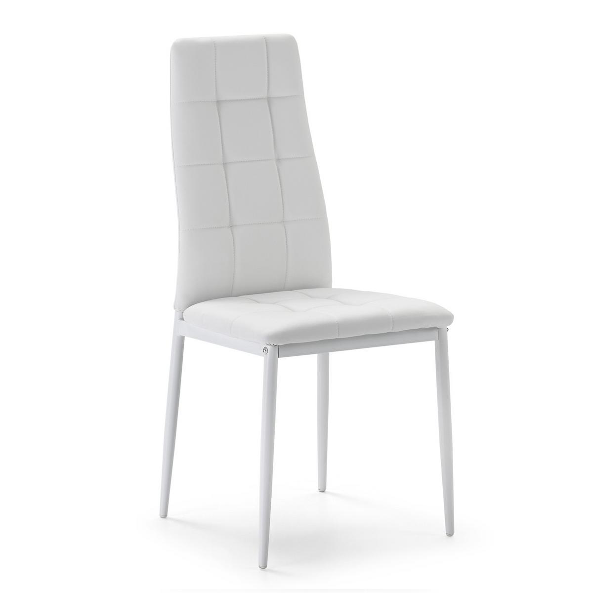 STUHL 4er-Set Chelsea Weiß - Weiß, Leder/Metall (51/97/42cm) - VS Venta-stock