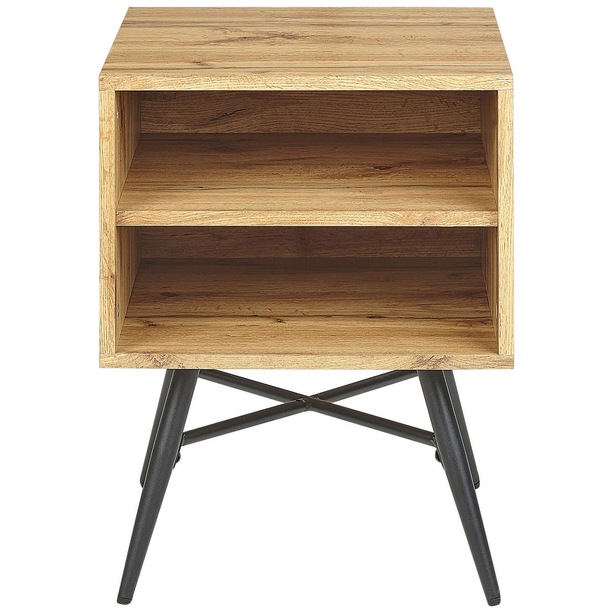 NACHTTISCH heller Holzfarbton/schwarz 40/40 cm Lubock - Hellbraun/Schwarz, Holzwerkstoff (40/55/40cm) - Beliani
