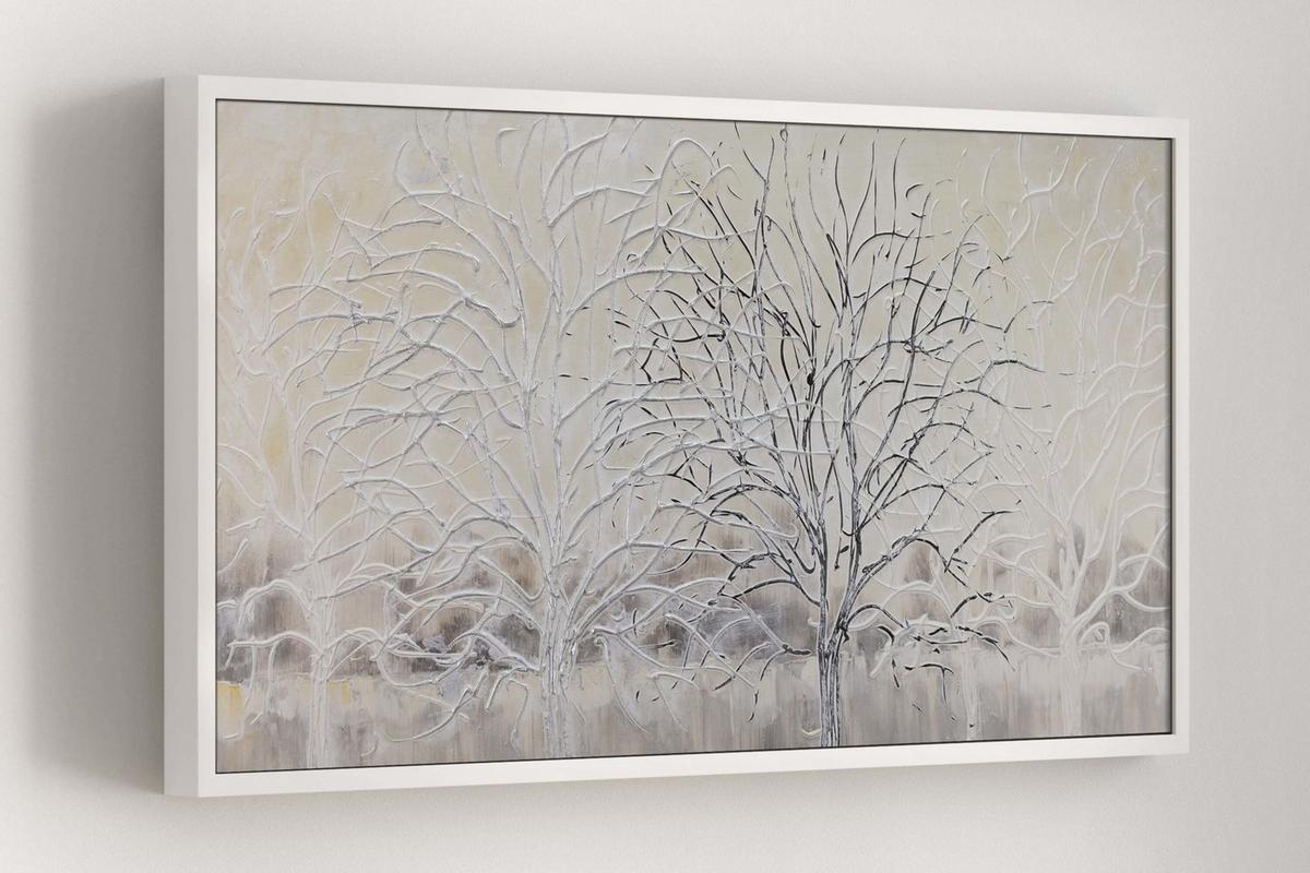 ACRYLBILD HANDGEMALT 120/60 cm - Beige/Weiß, Holz/Textil (120/60cm) - KUNSTLOFT
