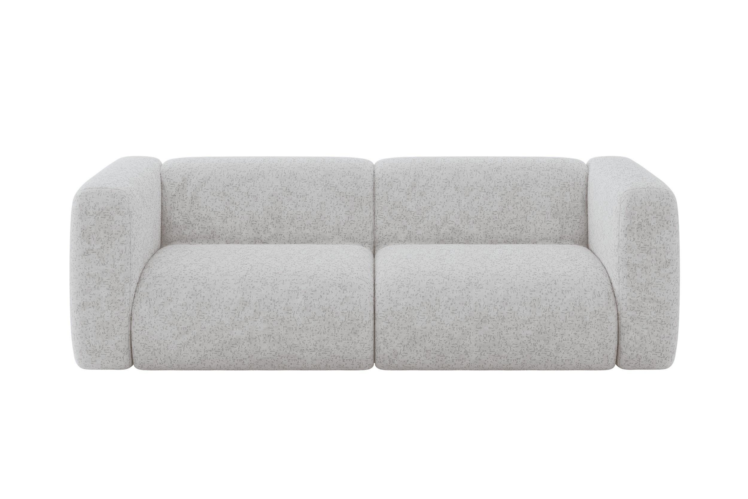 MODULARES Sofa 2-SITZER MIRA-S1 228x89x70 Grau cm Velours - Schwarz/Grau, Holzwerkstoff/Kunststoff (228/70/89cm) - ALTDECOR