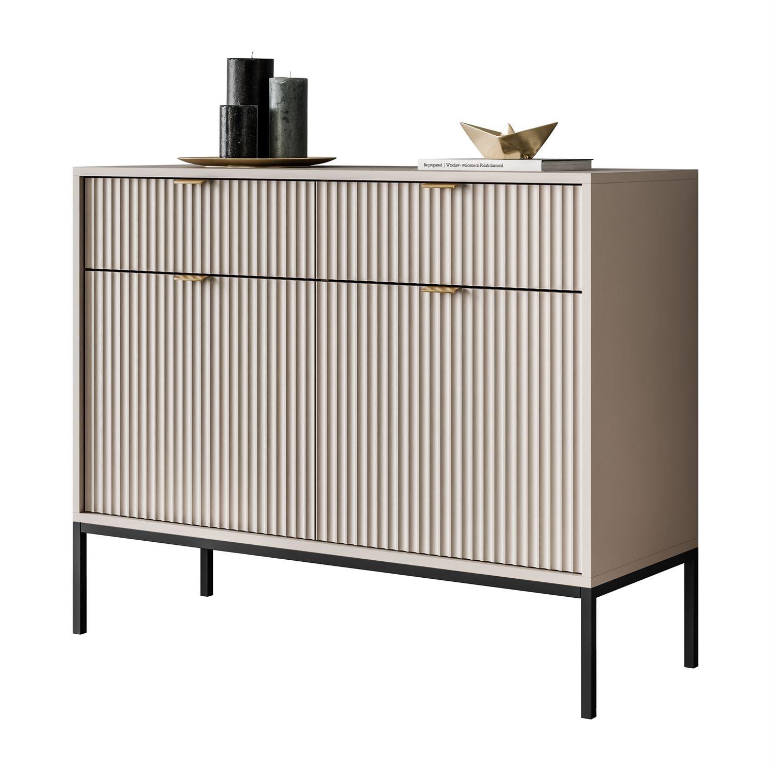 KOMMODE CORTADO KSZ104 MIT SCHUBLADEN KASCHMIR - Beige, Holzwerkstoff (104/83/39cm) - Lookway
