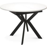 ESSTISCH Lily runder ausziehbarer, Weiß 100-140/100/76 cm - Schwarz/Weiß, Holzwerkstoff/Metall (100/100/76cm) - WFL GROUP