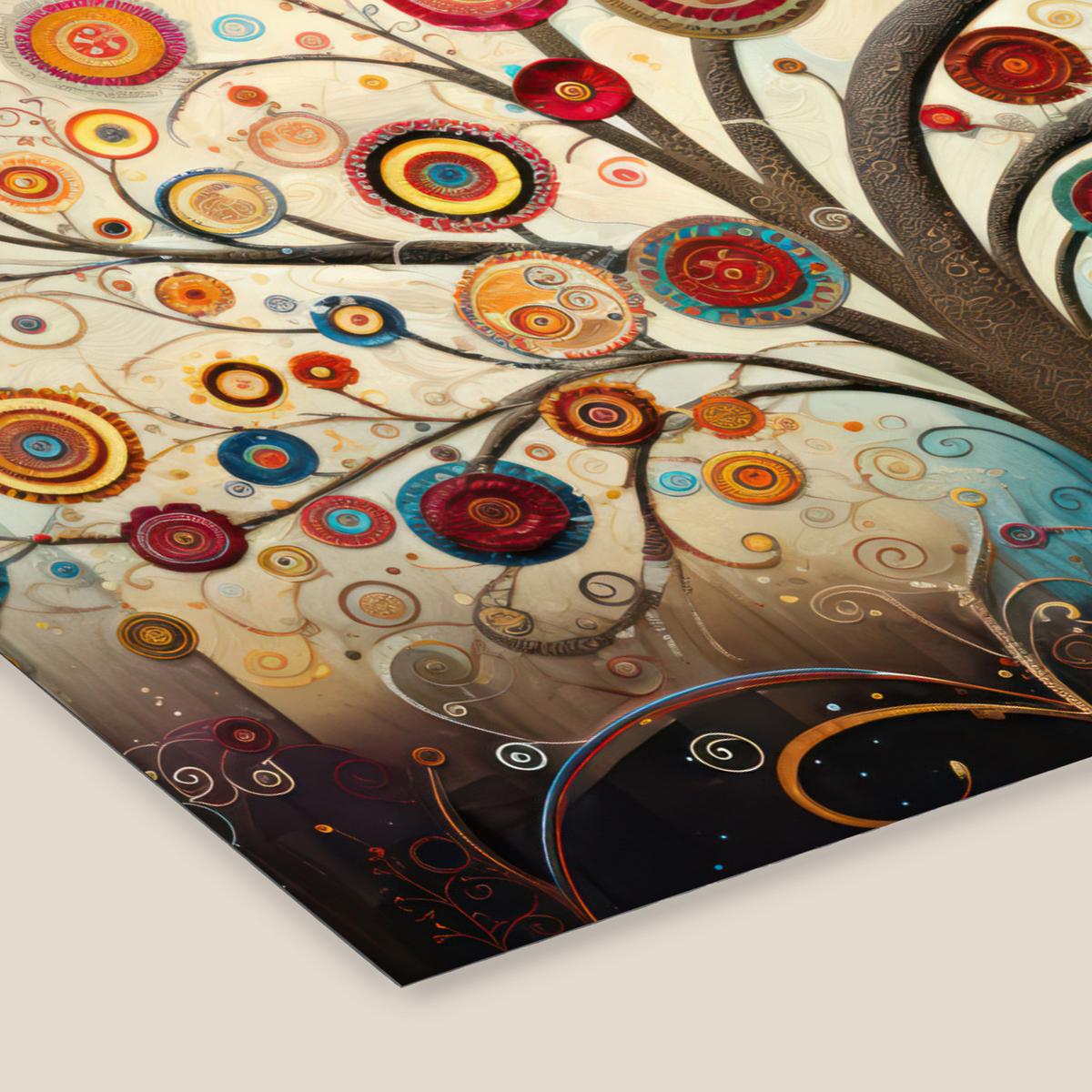 POSTER MIT RAHMENGERAHMTES BILD Baum - Baum des Lebens - Farbe 40x30 cm - Braun, Papier (40/30cm) - MuchoWow