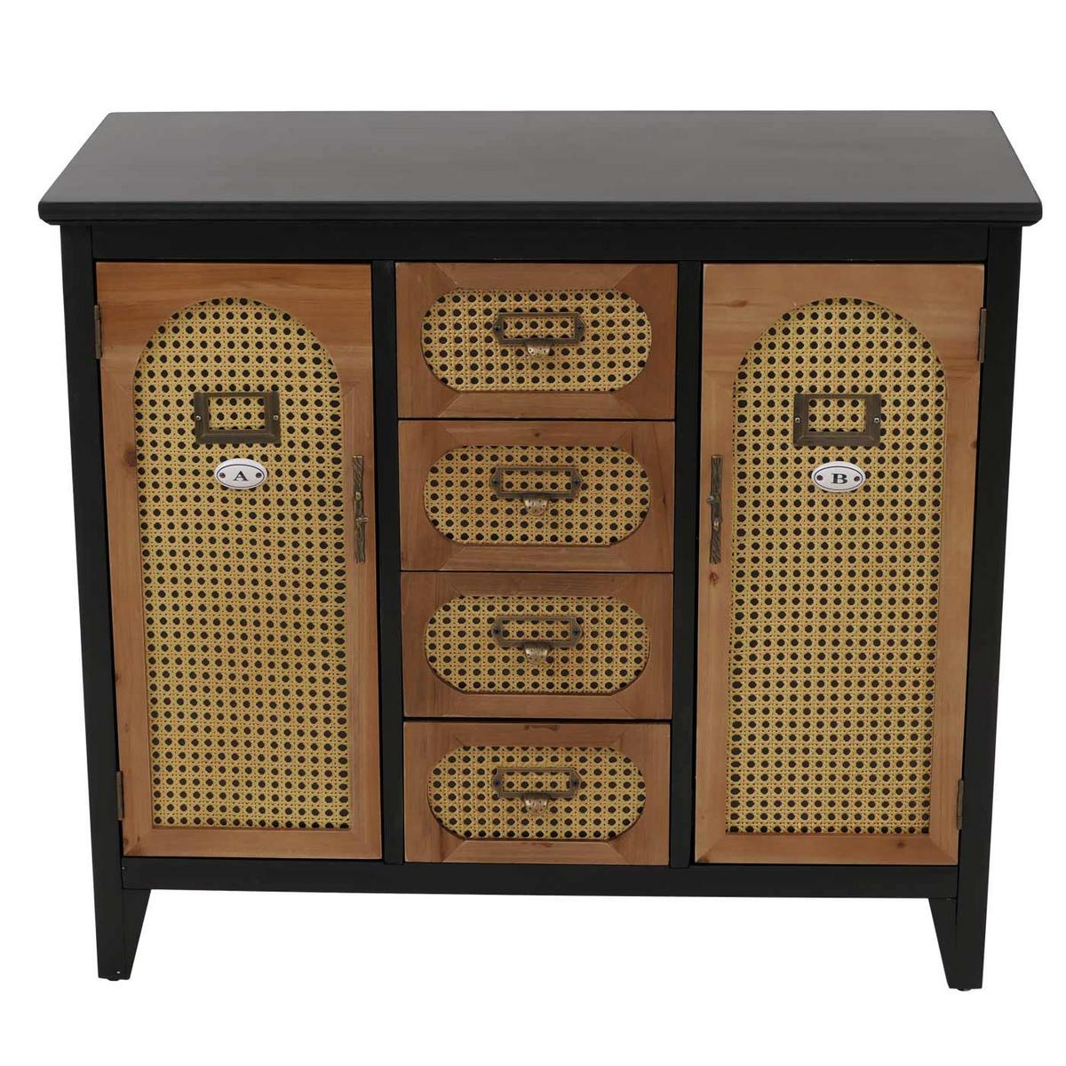 APOTHEKERKOMMODE Schwarz, Braun - Schwarz/Braun, Holz (91/80/40cm) - MCW