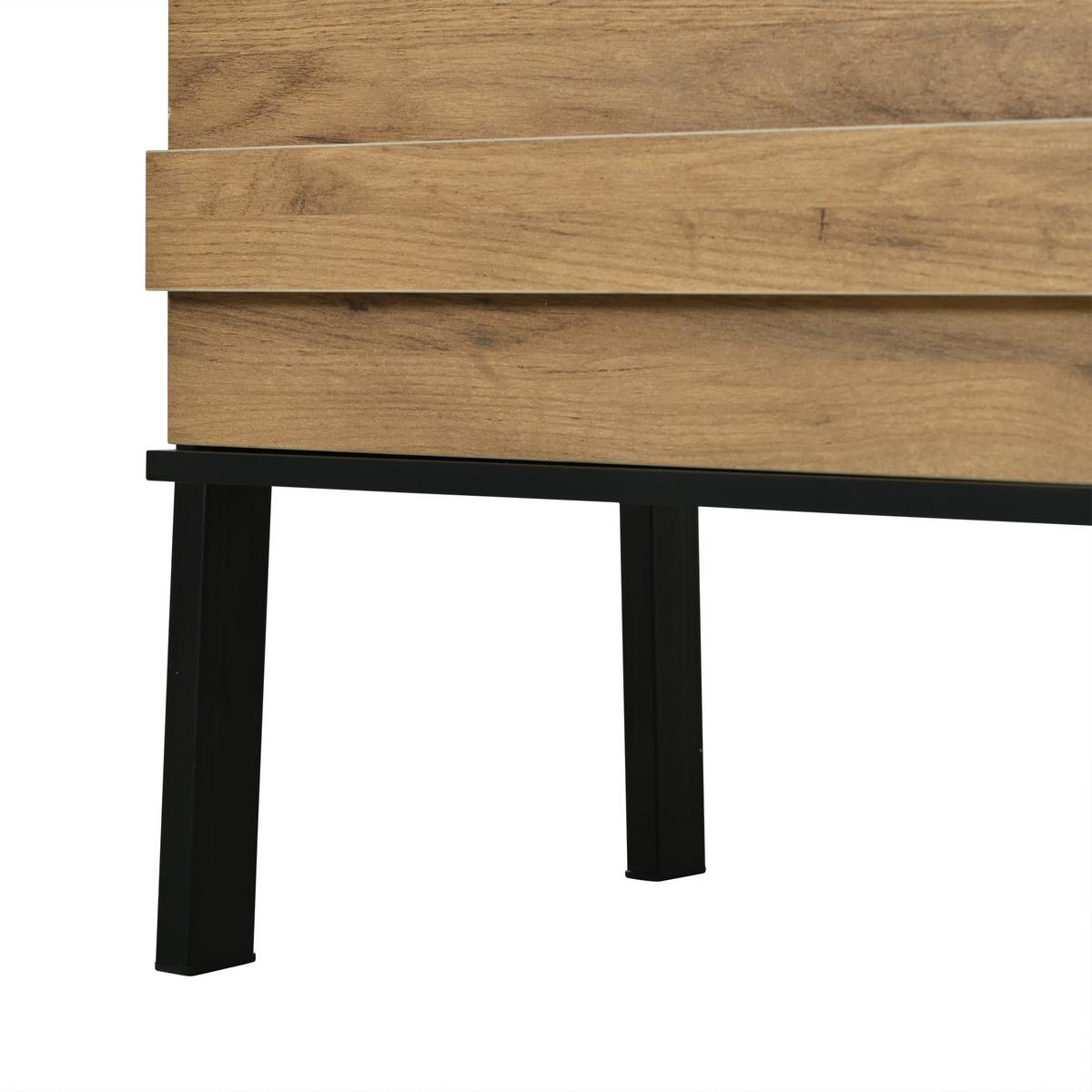 TV-LOWBOARD holzwerkstoff schwarz & holz-optik für tvs bis 70 zoll - Schwarz, Holzwerkstoff (175/53/39.5cm) - Urban Meuble
