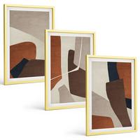 BILDER SET 3er Set - 40x60 cm Goldrahmen - Abstrakte moderne Strukturen - Goldfarben, Kunststoff (40/60cm) - TULUP