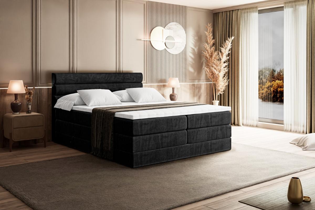 BOXSPRINGBETT CELESTIA KING - 140x200 - H3/H4 - Schwarz - Schwarz, Holzwerkstoff (140/200cm) - ALTDECOR