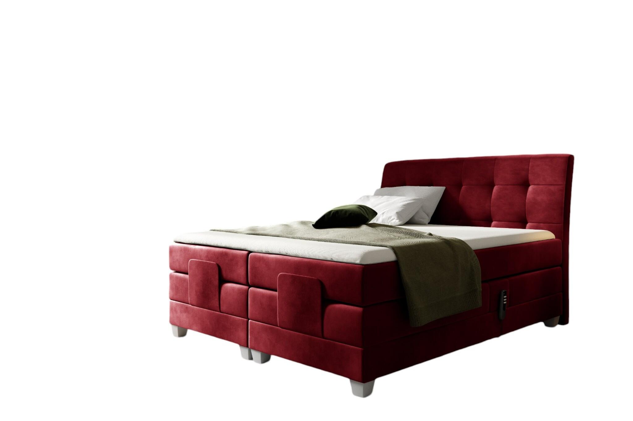BOXSPRINGBETT Elektrisch Franco - Rot, Holzwerkstoff/Textil (120/200cm) - Fun Möbel