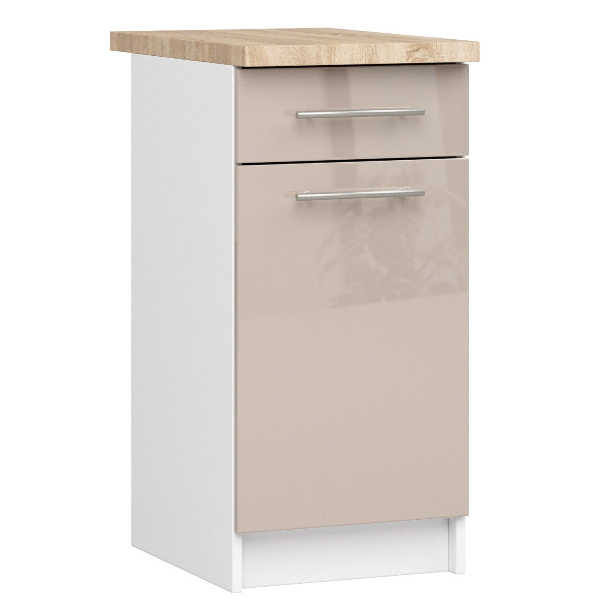 UNTERSCHRANK Weiß, Cappuccino Glanz 85/40/46 - Weiß, Holzwerkstoff (40/85/46cm) - RAUMHIRSCH FURNITURE