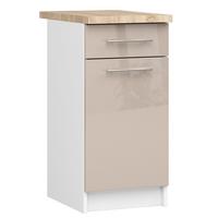 UNTERSCHRANK Weiß, Cappuccino Glanz 85/40/46 - Weiß, Holzwerkstoff (40/85/46cm) - RAUMHIRSCH FURNITURE