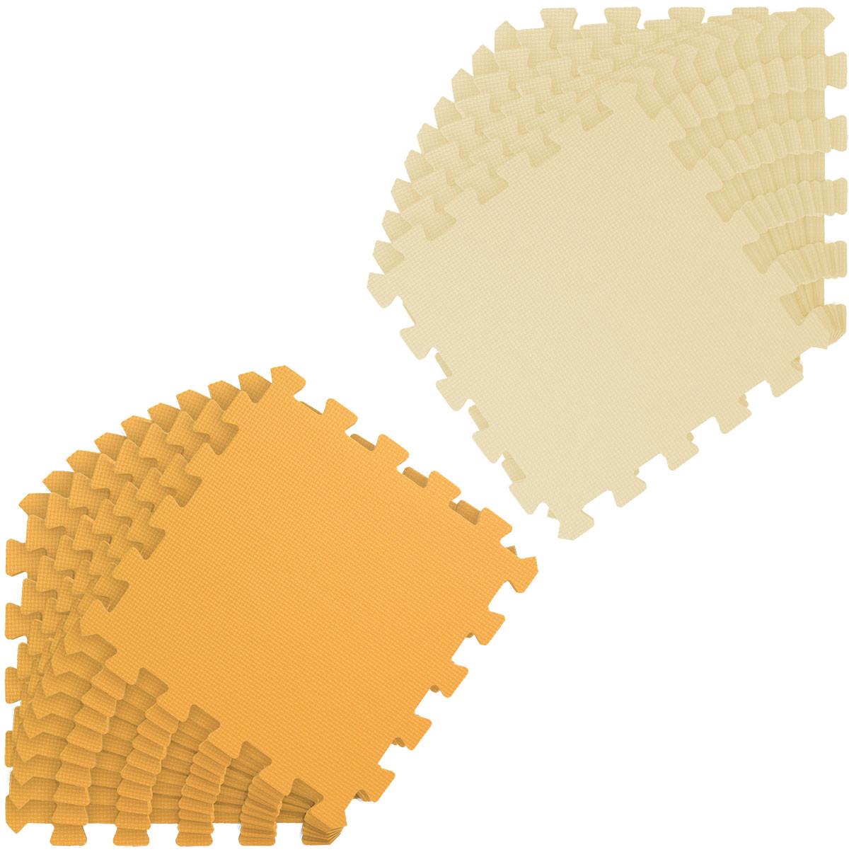 SPIELMATTE ab Null - 180/90/1 cm Puzzlematte Beige - Beige/Gelb, Kunststoff (30/30cm) - Littletom
