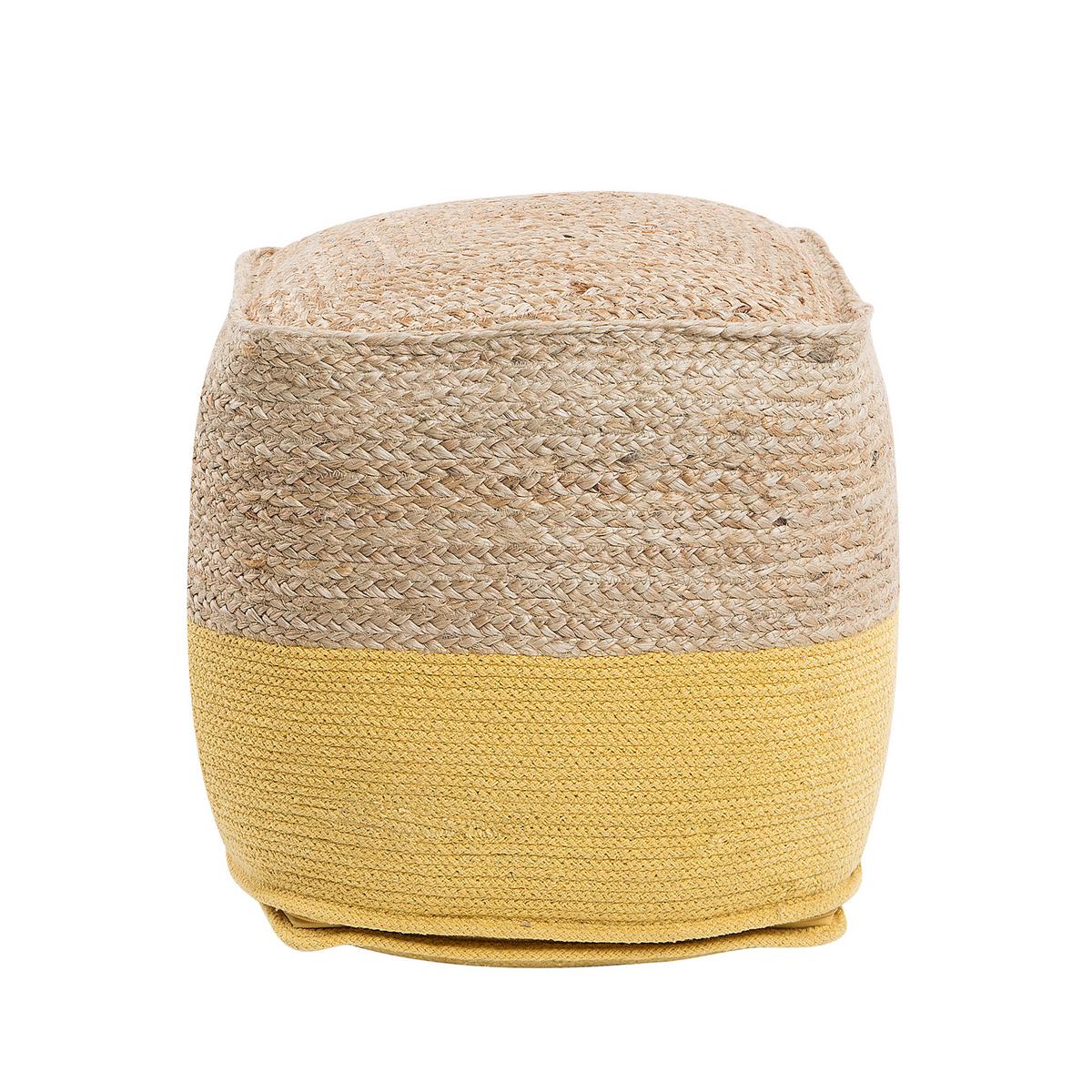 POUF Kirama 44/44/44 cm - Beige, Naturmaterialien (44/44/44cm) - Beliani