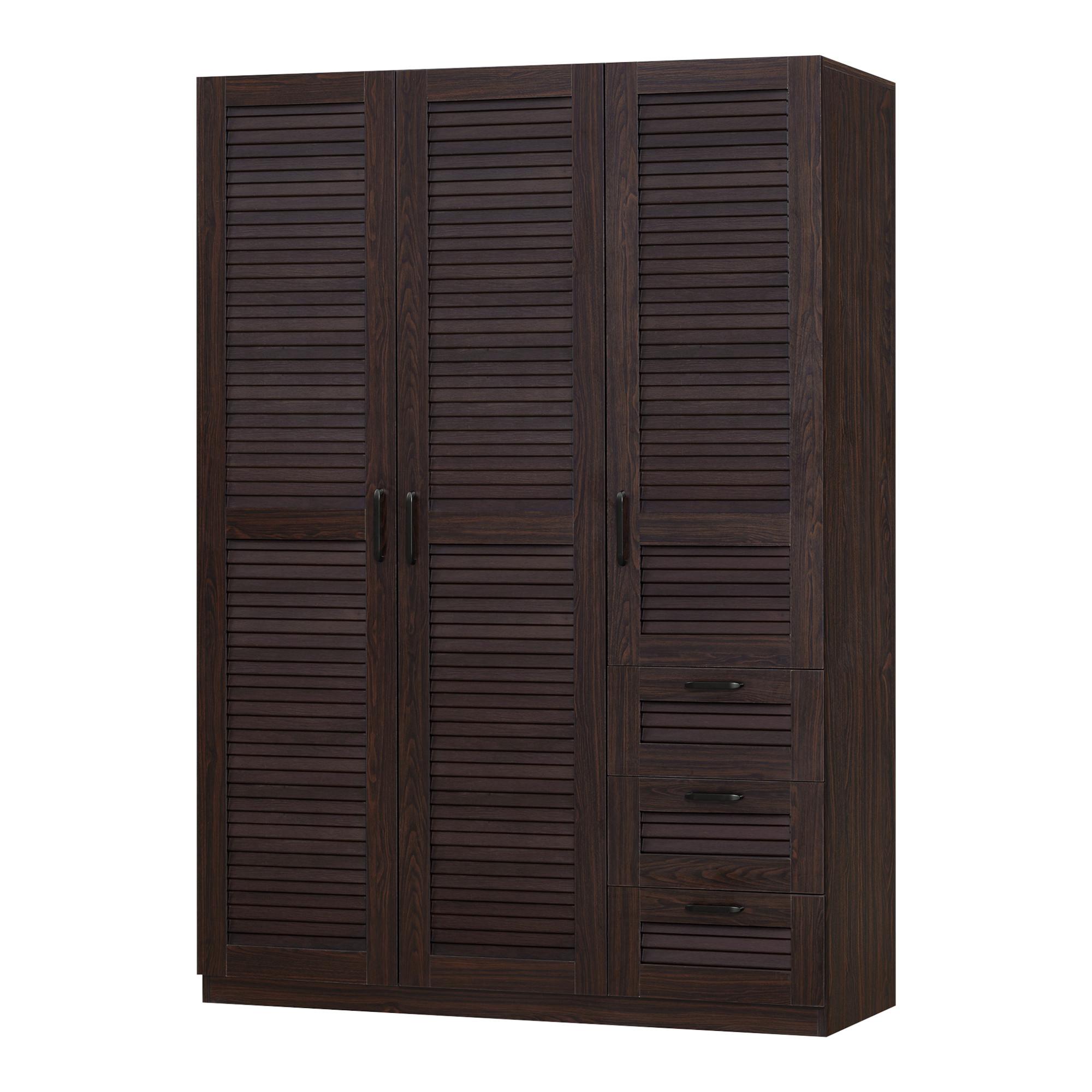 KLEIDERSCHRANK Finning - Walnussfarben, Holzwerkstoff (120/176/52cm) - [en.casa]