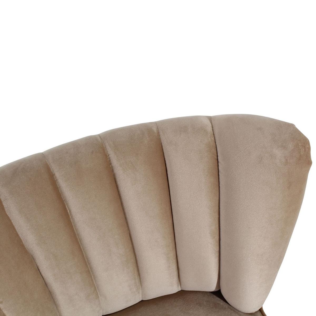 SESSEL Kadisha Bezug Samtvelours Buche natur / sand - Sandfarben, Kunststoff (70/80/66cm) - 58aufmkessel