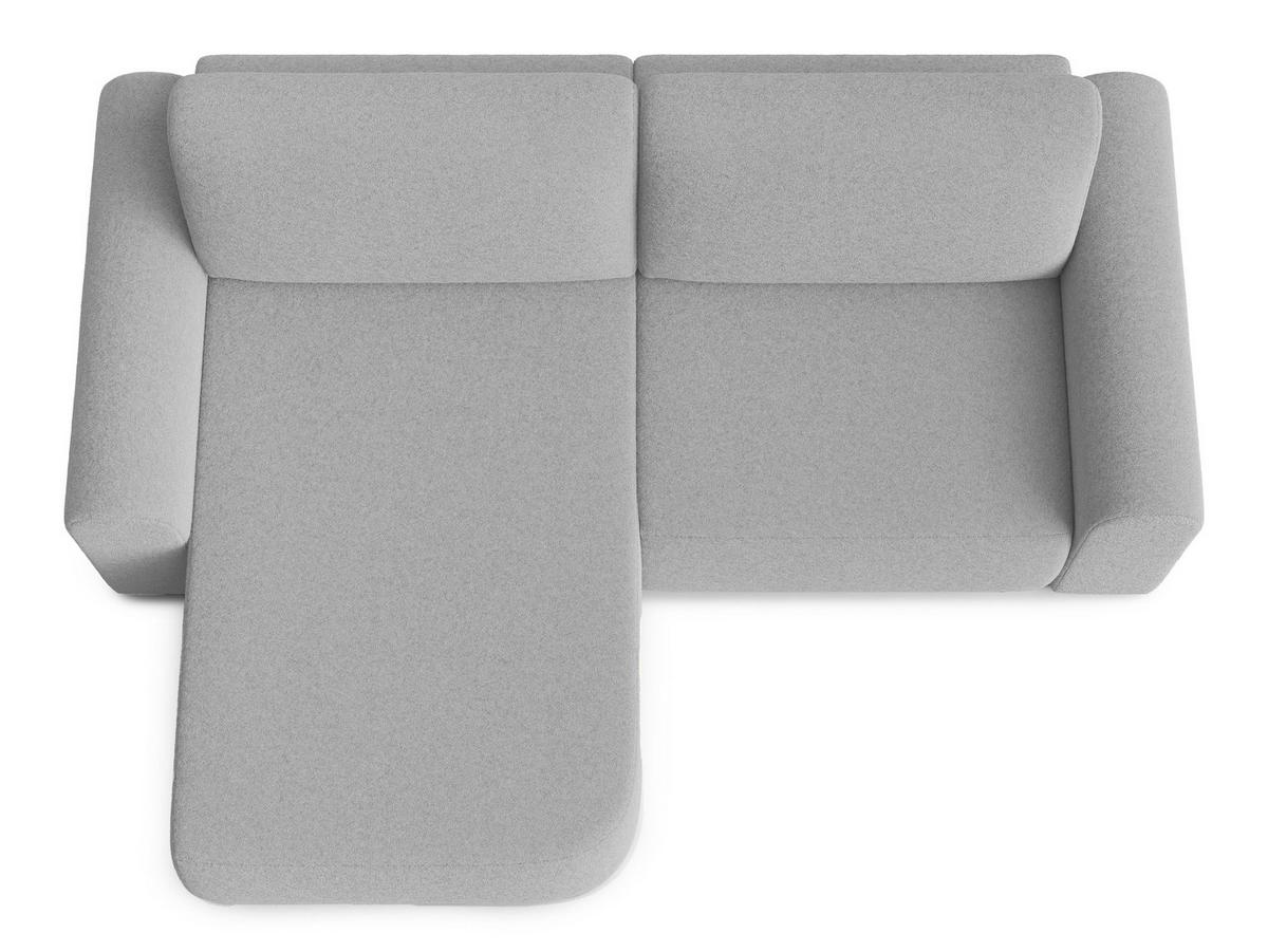 ECKSOFA L Form Otterton Hellgrau 250/180/95 cm Links mit Schlaffunktion - Hellgrau/Schwarz, Kunststoff/Textil (180/250cm) - AX Living