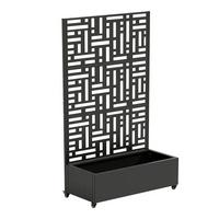 BLUMENKASTEN mit Trennwand Bernalda - Schwarz, Metall (120/186/40cm) - casa.pro