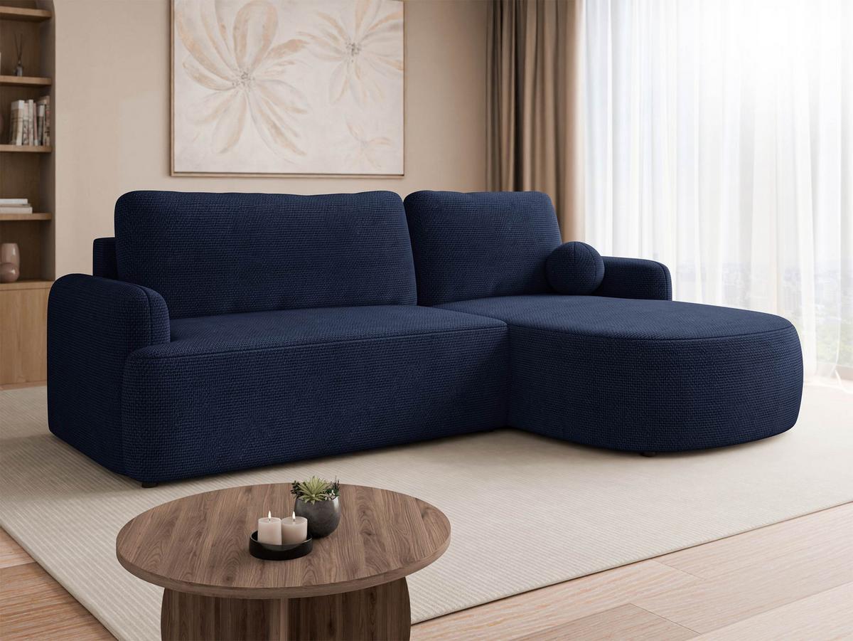 ECKSOFA Loridu, Seite: Rechts - Schwarz/Dunkelblau, Holz/Kunststoff (174/250cm) - MIRJAN24