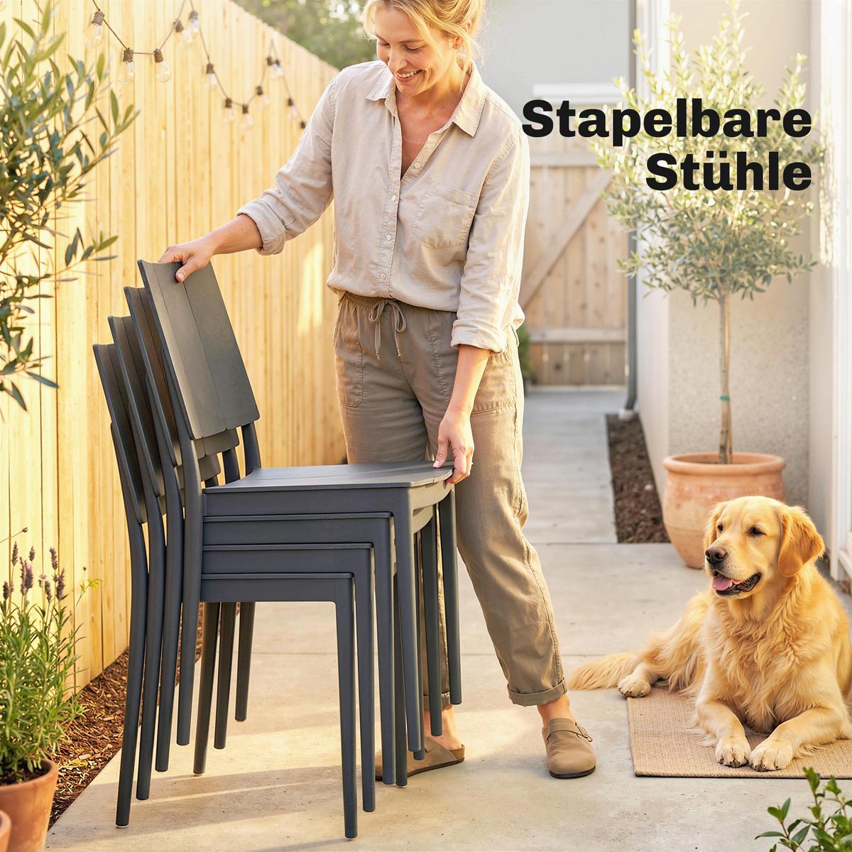 ESSGRUPPE 5-TLG. aus Metall & Kunststoff, Dunkelgrau - Dunkelgrau, Metall - Outsunny