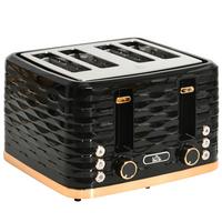 TOASTER mit Krümelschublade Stahl Schwarz - Schwarz, Metall (27.5/18.9/29.2cm) - HOMCOM