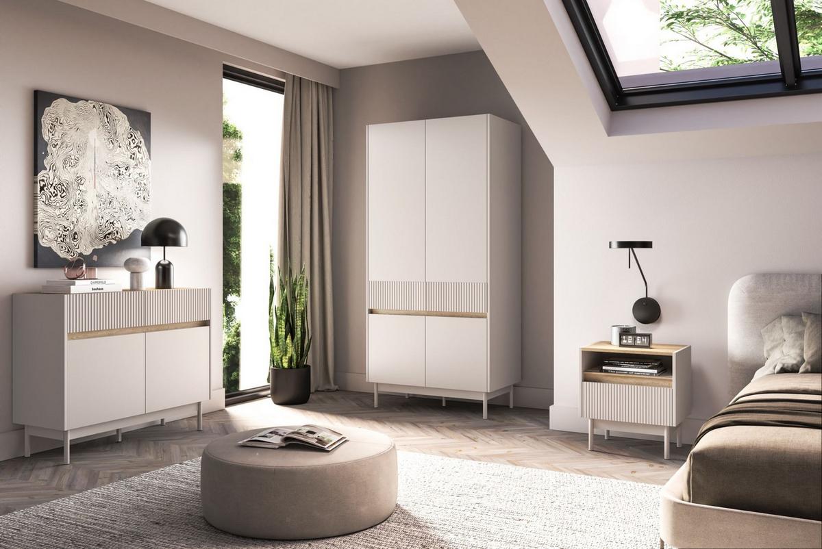 SIDEBOARD Dunea Kaschmirgrau/Eichenholzoptik 104 cm - Taupe, Holzwerkstoff/Metall (104/85/40cm) - Selsey