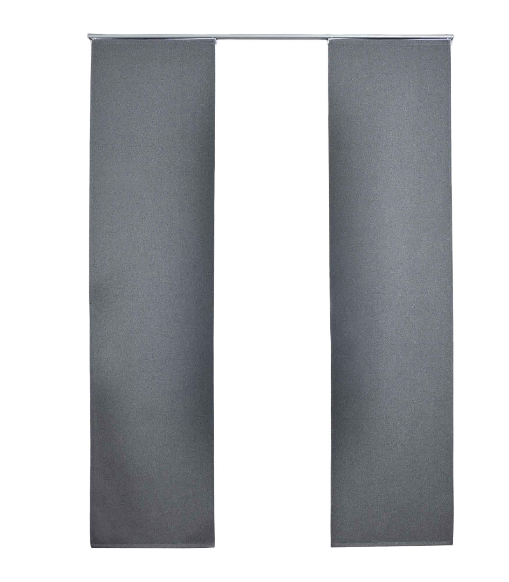 SCHIEBEVORHANG 2ER SET »München Dark« HxB 245x60 cm Grau - Grau, Textil (60/245cm) - Gardinenbox