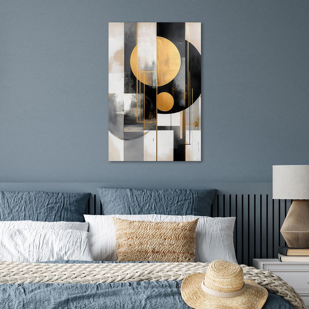 POSTER Abstrakt - Gold - Silber - Formen - Ästhetisch - Modern Wanddeko 40x60 cm - Goldfarben, Papier (40/60/0.1cm) - MuchoWow