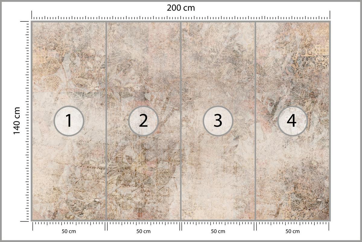 FOTOTAPETE Abstraktion Mosaik Ornamenten Beton 200x140 - Beige/Braun, Papier (200/140cm) - Muralo