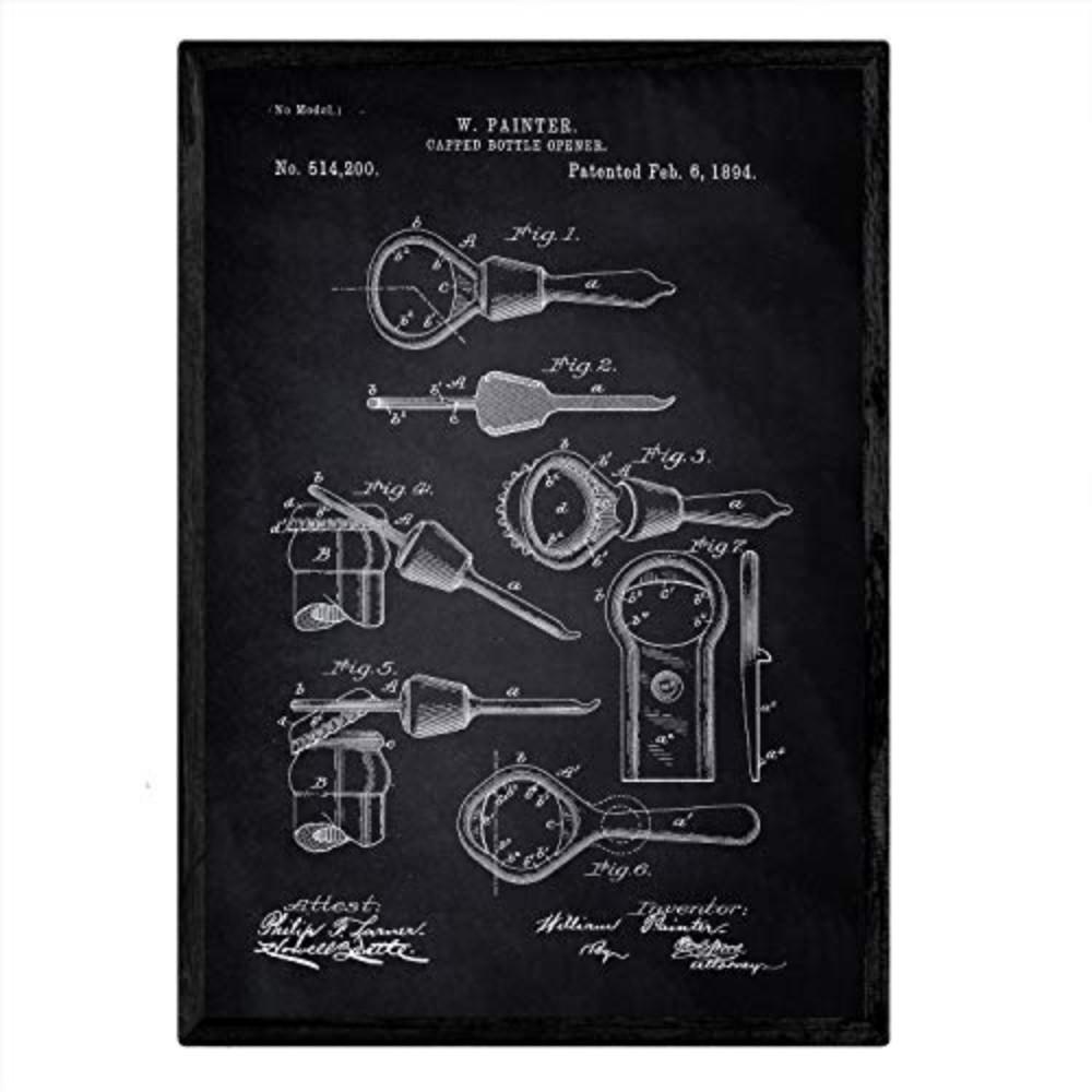 POSTER Patent Openers A3 Rahmenlos - Schwarz, Papier (29.7/5/42cm) - Nacnic