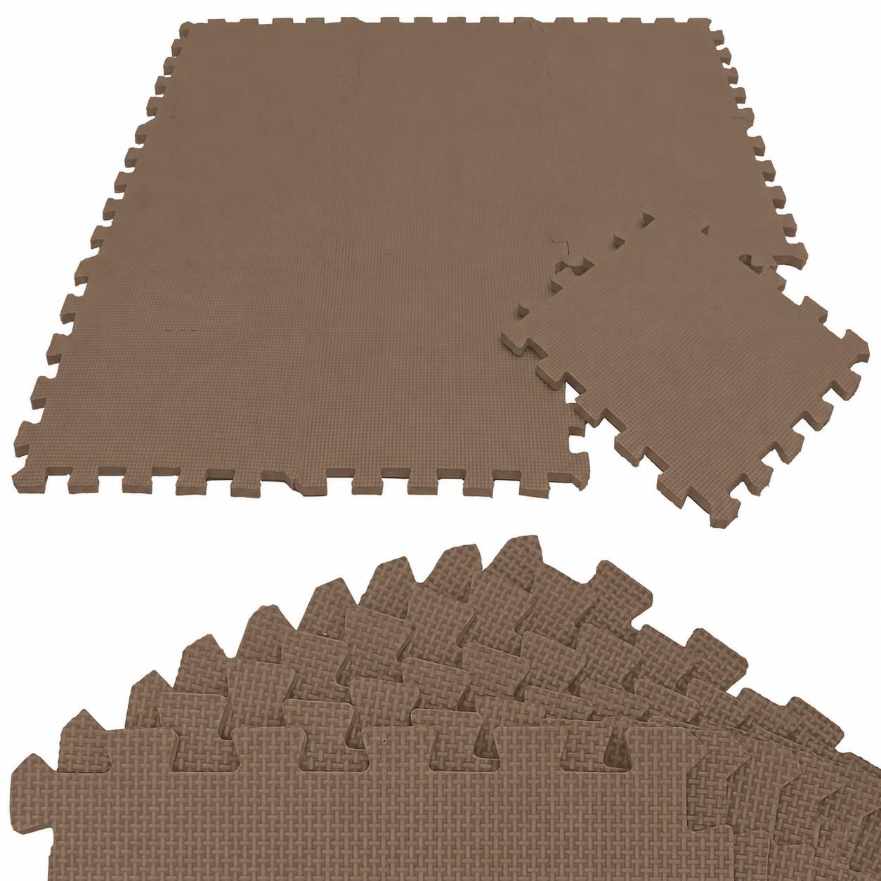 SPIELMATTE ab Null - 90/90/1 cm Puzzlematte Braun - Braun, Kunststoff (30/30cm) - Littletom
