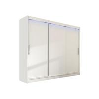 KLEIDERSCHRANK Aston II, mit RGB LED Beleuchtung - Silberfarben/Weiß, Holzwerkstoff/Kunststoff (250/215/58cm) - MIRJAN24