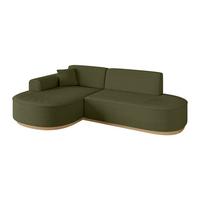 ECKSOFA Ottomane Links MARI-L1-v2 - 243x171x83 cm Grün Bouclé - Grün, Holzwerkstoff/Textil (243/171cm) - ALTDECOR