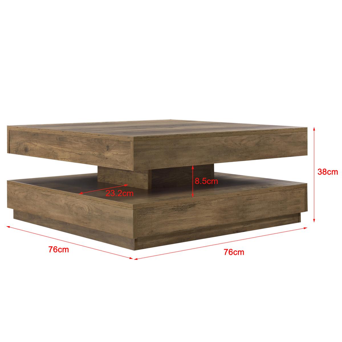 COUCHTISCH Florenz 76/76/38 cm - Braun, Holzwerkstoff (76/76/38cm) - [en.casa]