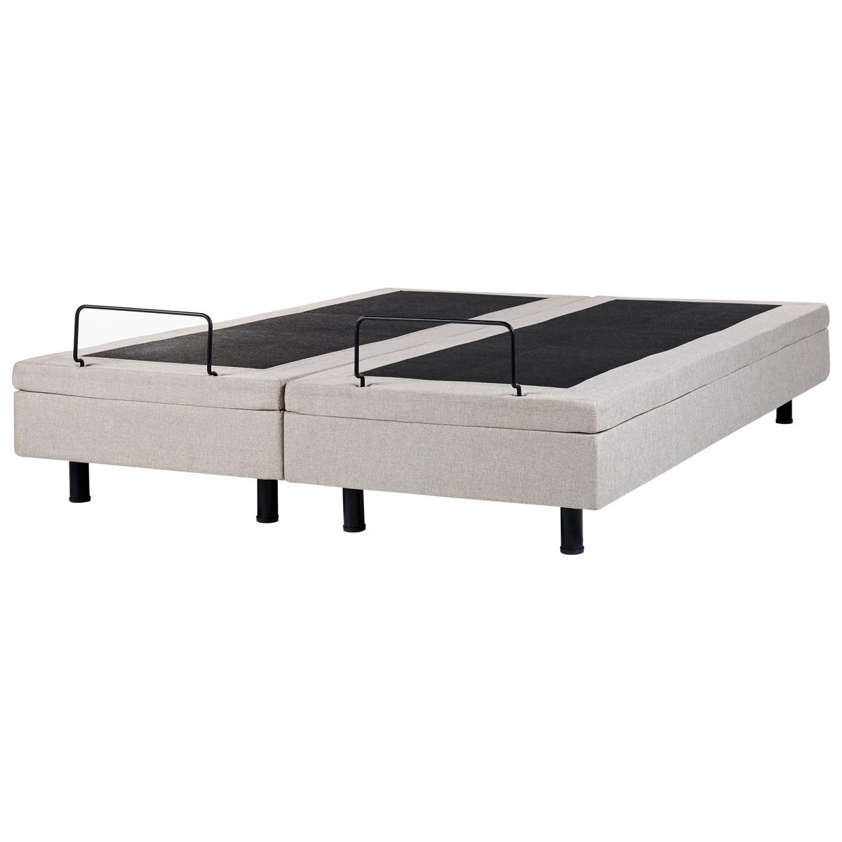 POLSTERBETT Verstellbar 180/200 cm Beige Duke - Beige/Schwarz, Textil (180/200cm) - Beliani